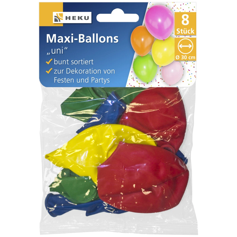 Maxi Luftballons Uni 8 Stück 1 Maxi Luftballons Uni 8 Stück