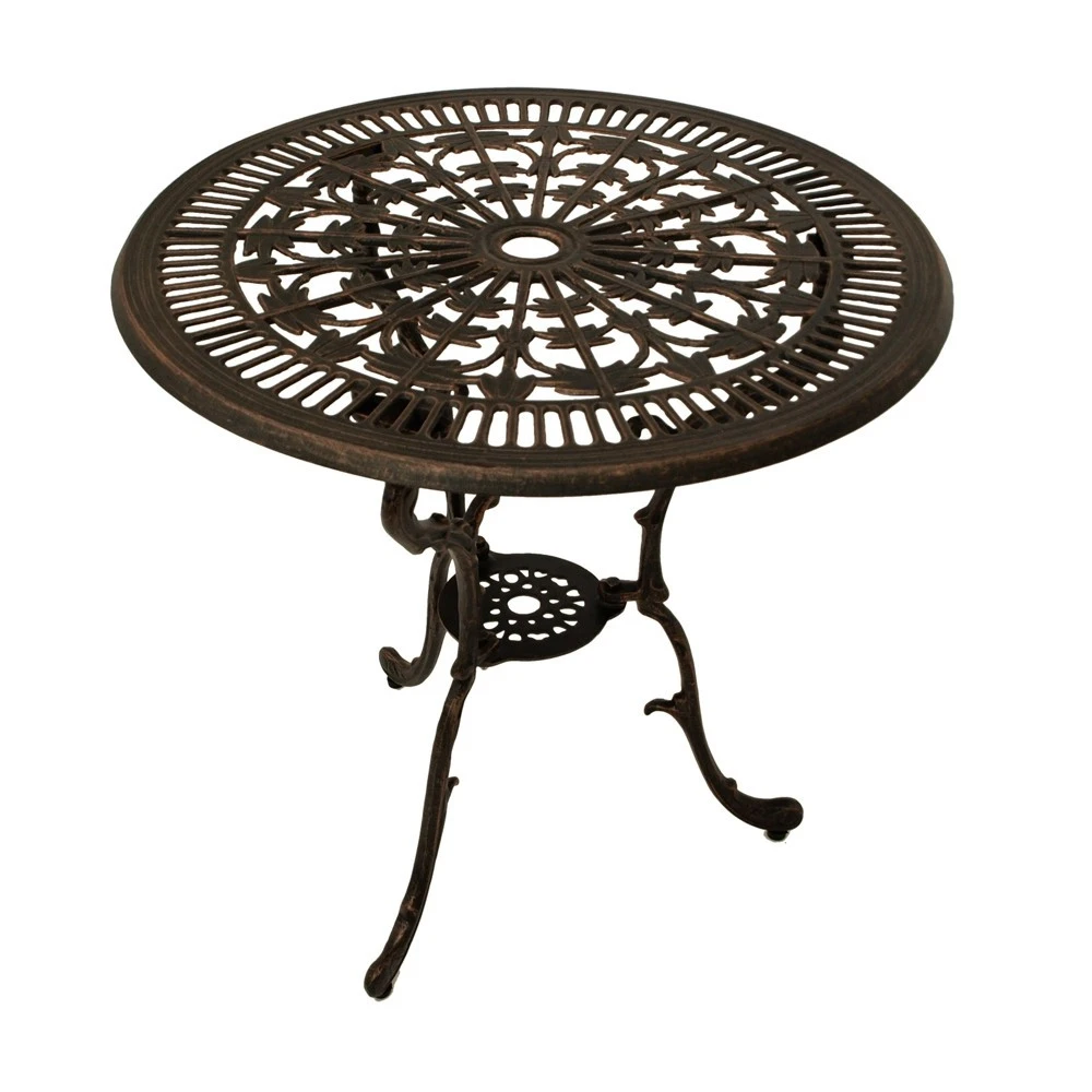 Gartentisch Jugendstil 70 X 70 Cm, Aluguss In Bronze-antik 1 Gartentisch Jugendstil 70 X 70 Cm, Aluguss In Bronze-antik