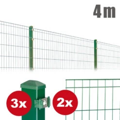 Zaunpaket Michl Ca. 1,0 M X 4 M Moosgrün Verzinkt Pulverbeschichtet