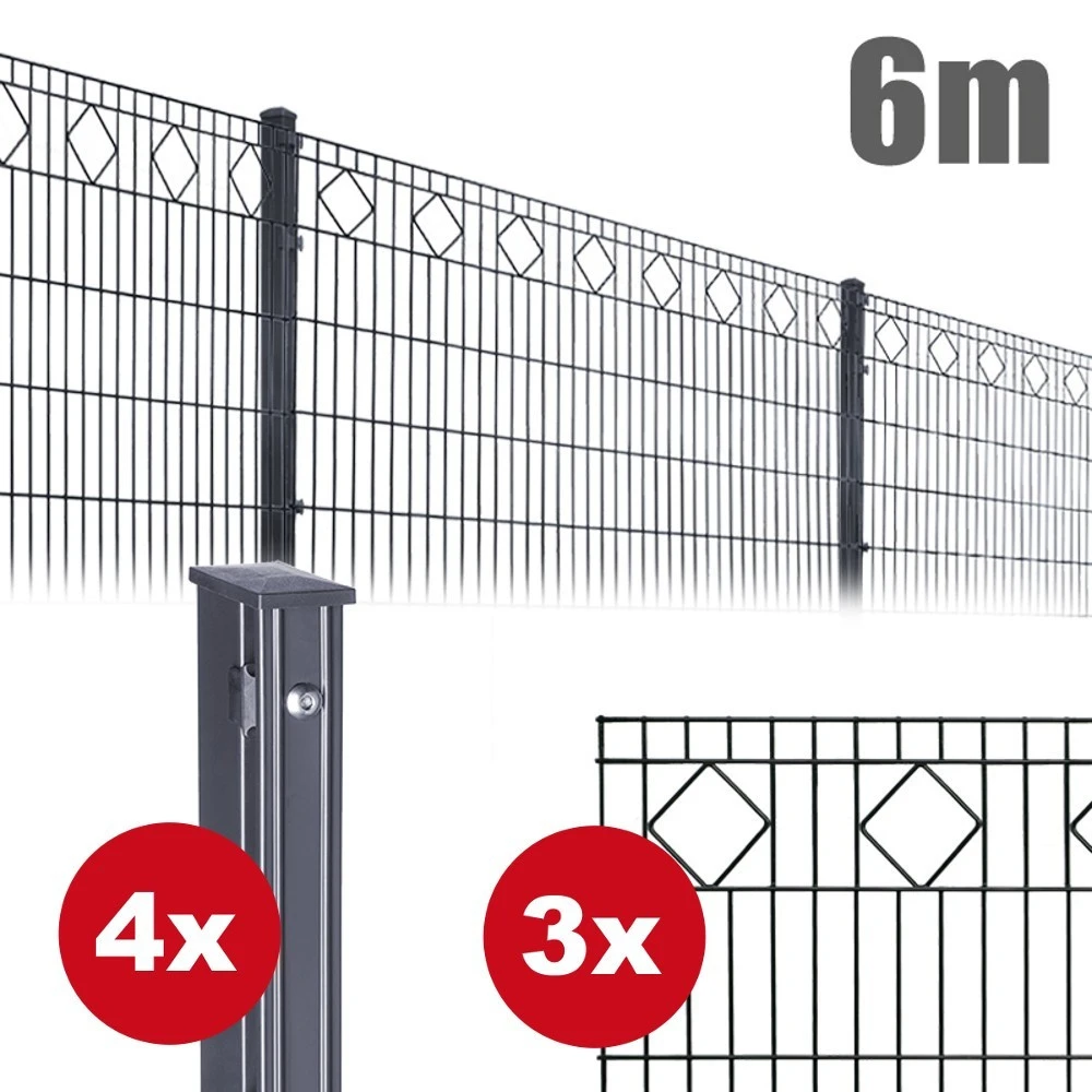 Zaunpaket Valencia Ca. 1,0 M X 6 M Anthrazit Verzinkt Pulverbeschichtet 1 Zaunpaket Valencia Ca. 1,0 M X 6 M Anthrazit Verzinkt Pulverbeschichtet