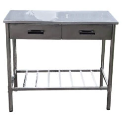 Country Life Arbeitstisch Aus Edelstahl 18/10 Mit Zwei Schubladen