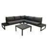 Lounge-Set 2-teilig, Ecksofa Und Tisch In Anthrazit