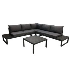Lounge-Set 2-teilig, Ecksofa Und Tisch In Anthrazit