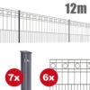 Zaunpaket Turin Ca. 0,8 M X 12 M Anthrazit Verzinkt Pulverbeschichtet