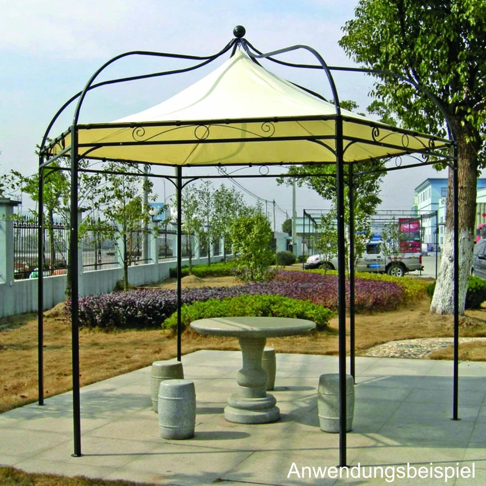 Pavillon Modena 320 X 300 Cm, 6-eckig, Stahlgestell, Ecru 1 Pavillon Modena 320 X 300 Cm, 6-eckig, Stahlgestell, Ecru