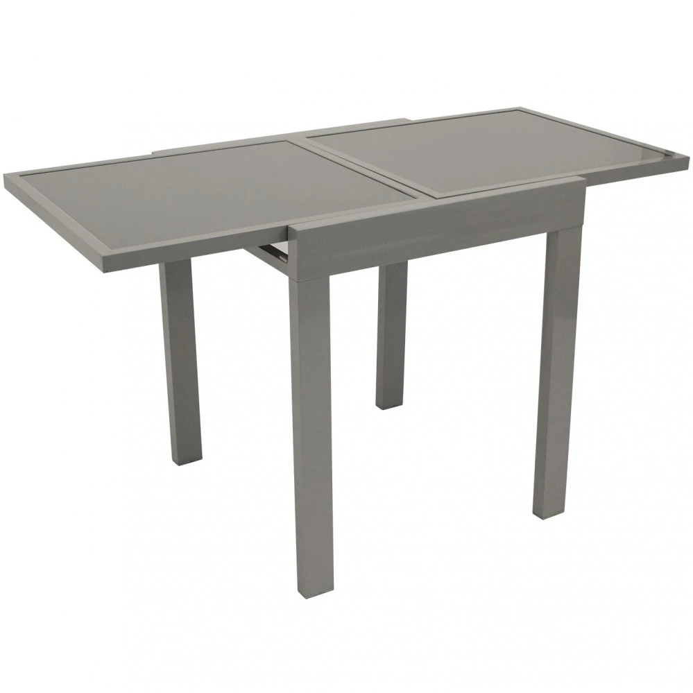 Gartentisch Ausziehbar, 65/130 X 65 X 74 Cm, Aluminium, Glasplatte, Grau 1 Gartentisch Ausziehbar, 65/130 X 65 X 74 Cm, Aluminium, Glasplatte, Grau