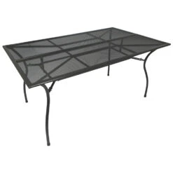 Gartentisch Rechteckig, 150 X 90 X 73 Cm, Dunkelgrau, Streckmetall