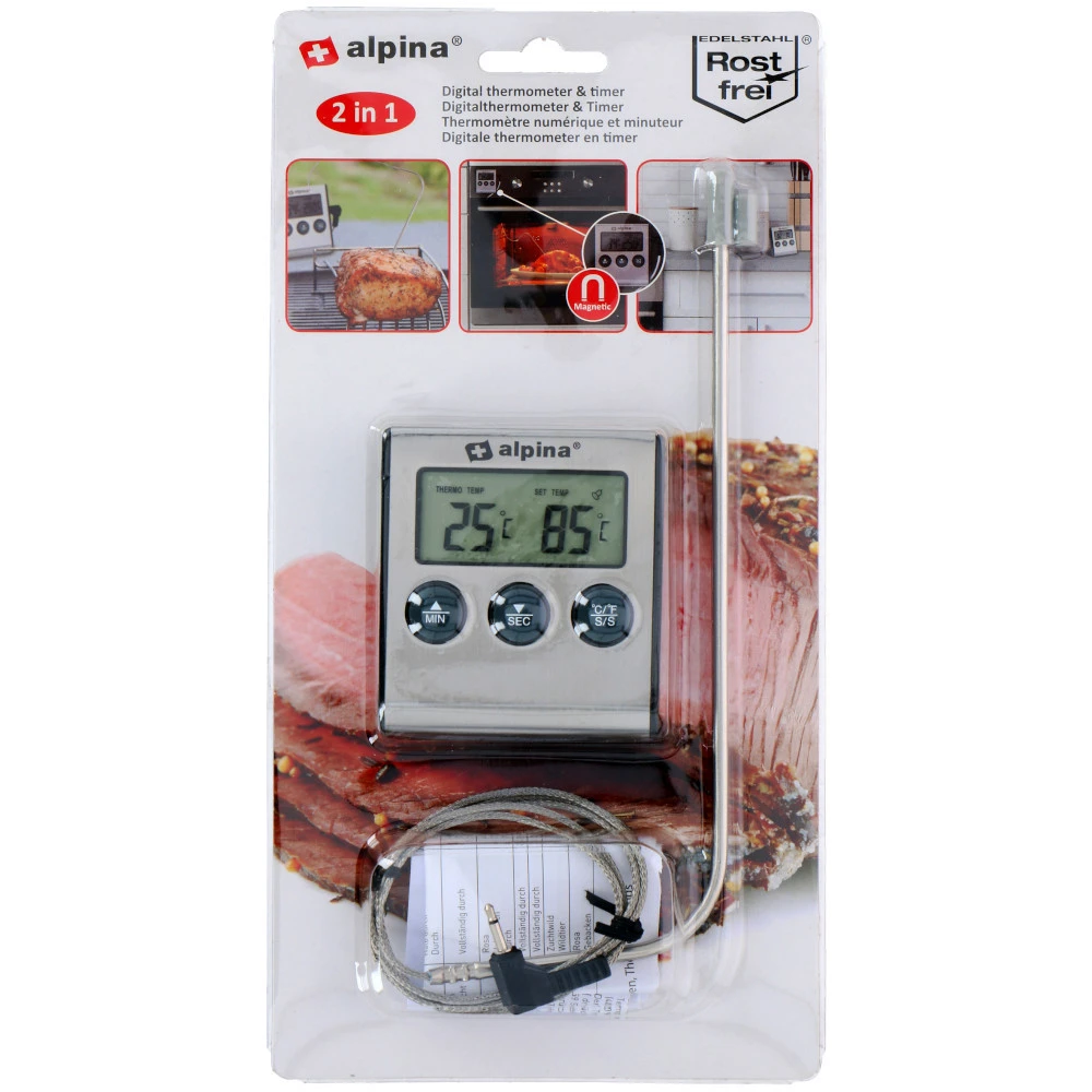 Alpina Grillthermometer Digital, Batteriebetrieben Mit Timerfunktion 3 Alpina Grillthermometer Digital, Batteriebetrieben Mit Timerfunktion – Bild 3