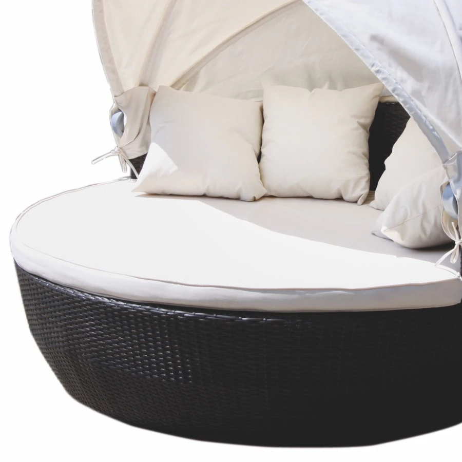 Sonneninsel Polyrattan Ø 170 Cm Mit Sonnendach In Schwarz 2 Sonneninsel Polyrattan Ø 170 Cm Mit Sonnendach In Schwarz – Bild 2