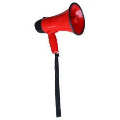 Megafon Batteriebetrieben Aus Rotem Kunststoff Mit Sirenenfunktion