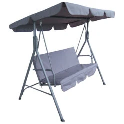 Hollywoodschaukel 3-Sitzer In Anthrazit Mit Stahlrahmen