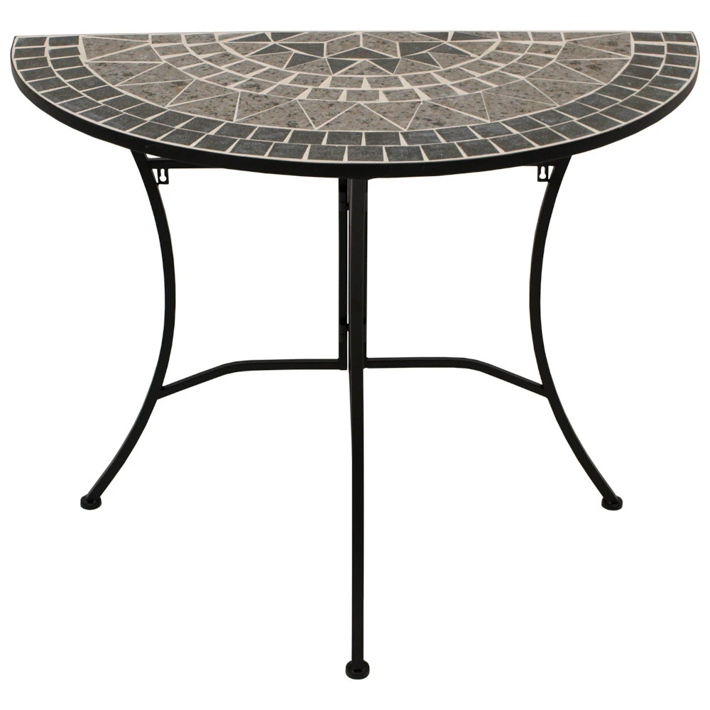 Wandtisch 90 Cm X 45 Cm Halbrund - Tischplatte Mosaik Grau 1 Wandtisch 90 Cm X 45 Cm Halbrund - Tischplatte Mosaik Grau