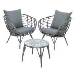 Evora Sofa-Set Wicker, In Grau, Für Außen