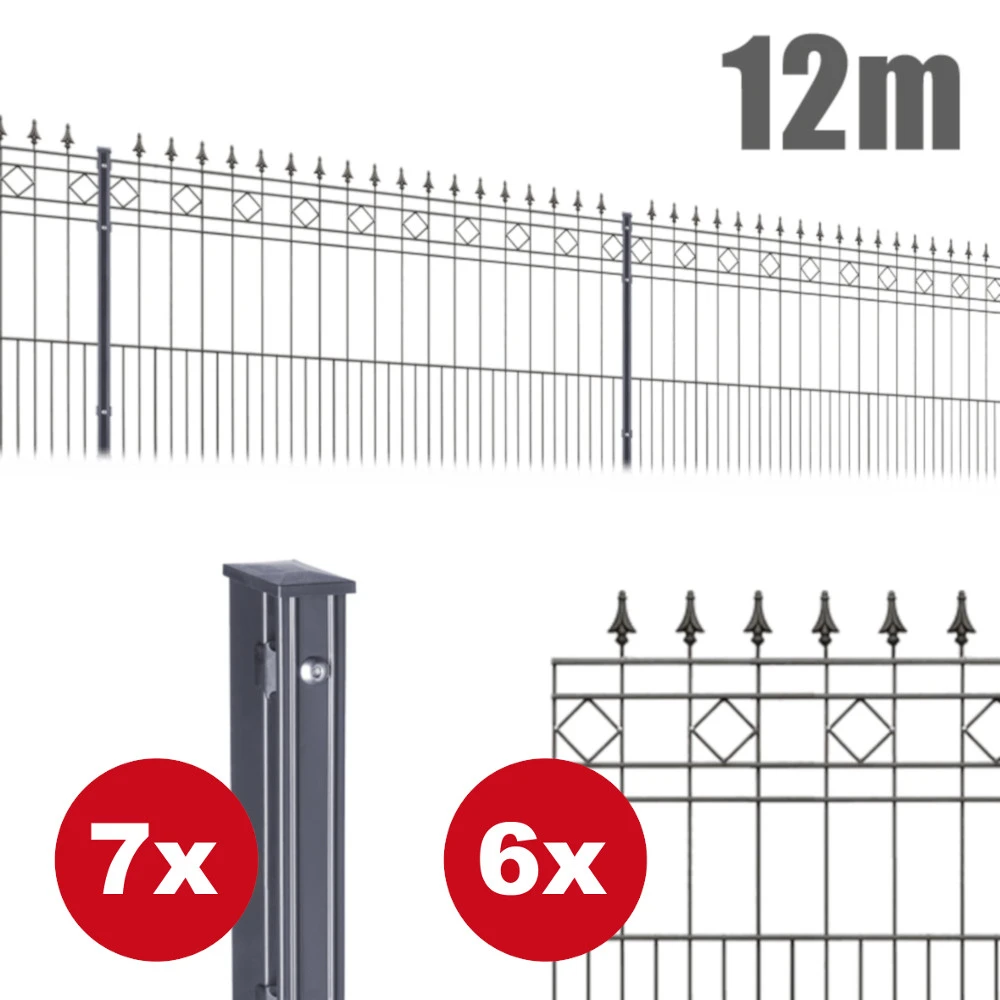 Zaunpaket RIMINI 12m X 1,1m In Anthrazit 1 Zaunpaket RIMINI 12m X 1,1m In Anthrazit