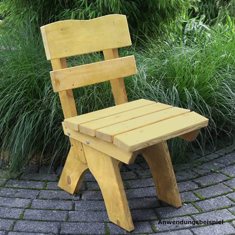 Gartenstuhl Freital Kiefer Massiv, Hellbraun Imprägniert 2 Gartenstuhl Freital Kiefer Massiv, Hellbraun Imprägniert – Bild 2