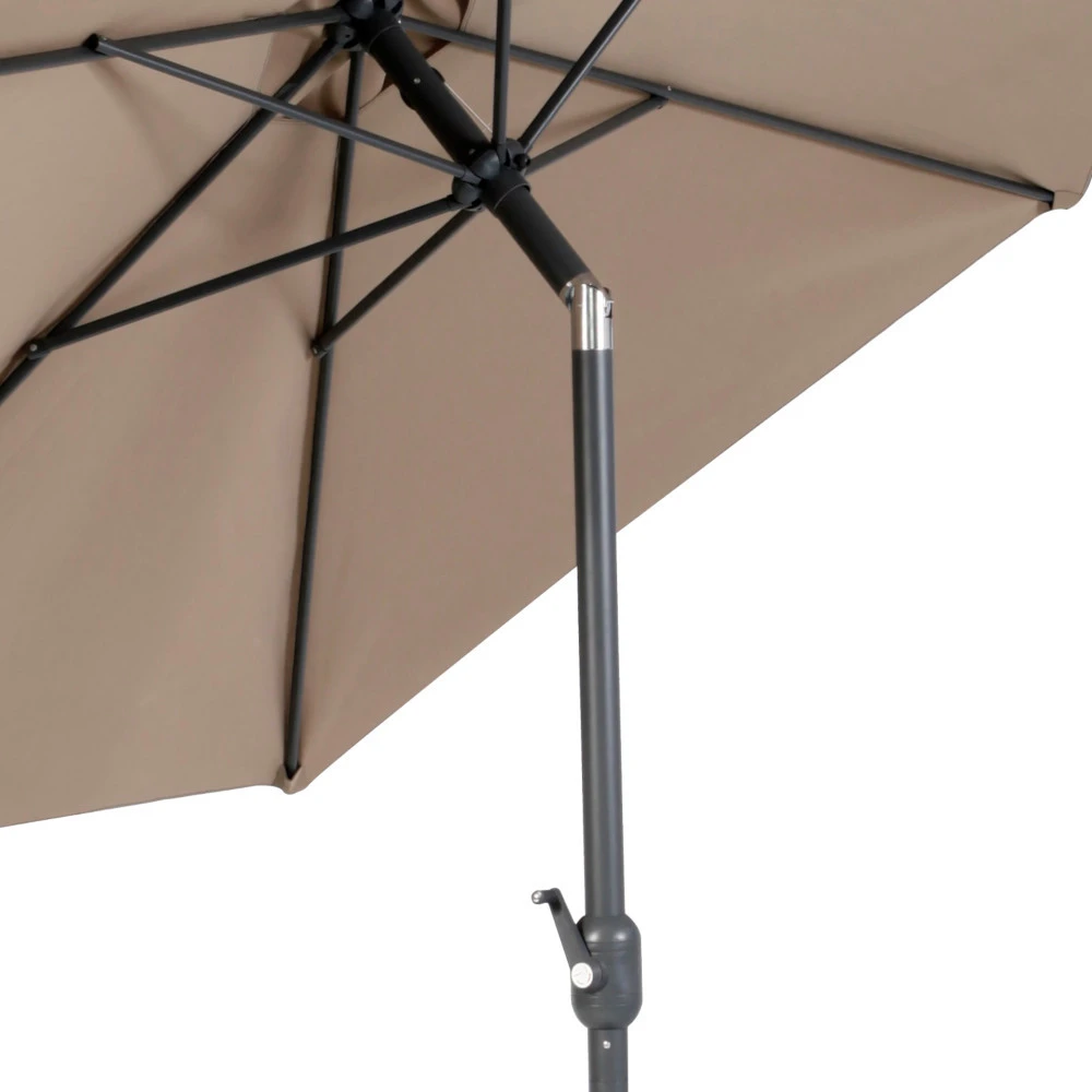 Sonnenschirm Ø 250 Cm Taupe Aus Aluminium 2 Sonnenschirm Ø 250 Cm Taupe Aus Aluminium – Bild 2