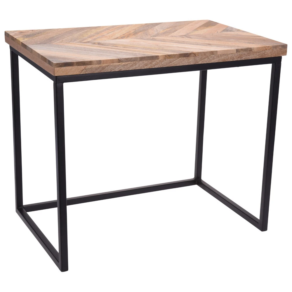 Beistelltisch-Set 3-teilig Rechteckig Mit Mangoholz-Tischplatte Und Rahmen 2 Beistelltisch-Set 3-teilig Rechteckig Mit Mangoholz-Tischplatte Und Rahmen – Bild 2