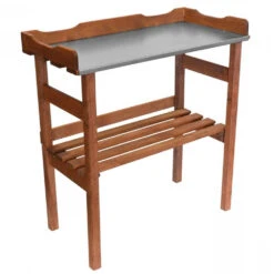 Pflanztisch Aus Kiefernholz Mit Tischplatte Und Bodenregal