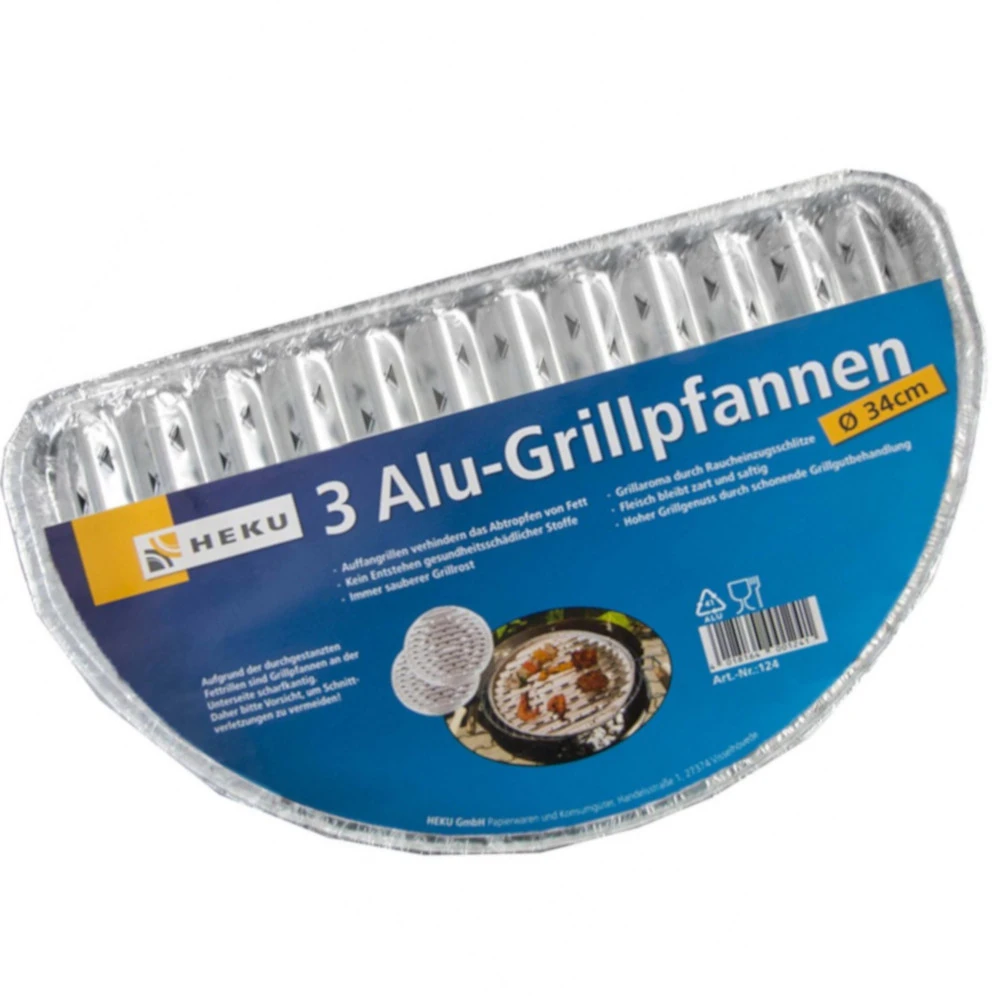 Alu Grillpfanne Halbrund 3 Stück 1 Alu Grillpfanne Halbrund 3 Stück
