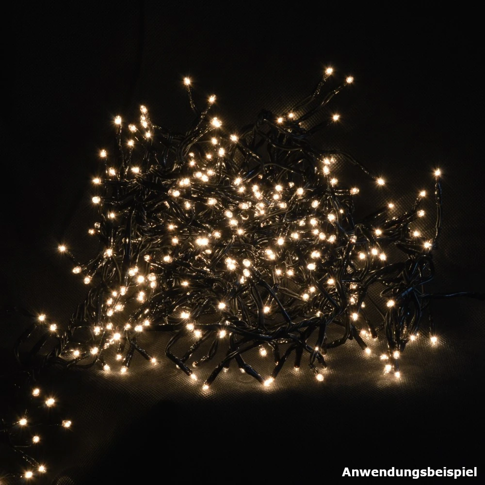 Cluster Lichterkette 5,4 M Mit 384 Klarglaslampen Warmweiß 1 Cluster Lichterkette 5,4 M Mit 384 Klarglaslampen Warmweiß
