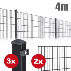 Zaunpaket PICO Ca. 1,2 M X 4 M Anthrazit Verzinkt Pulverbeschichtet