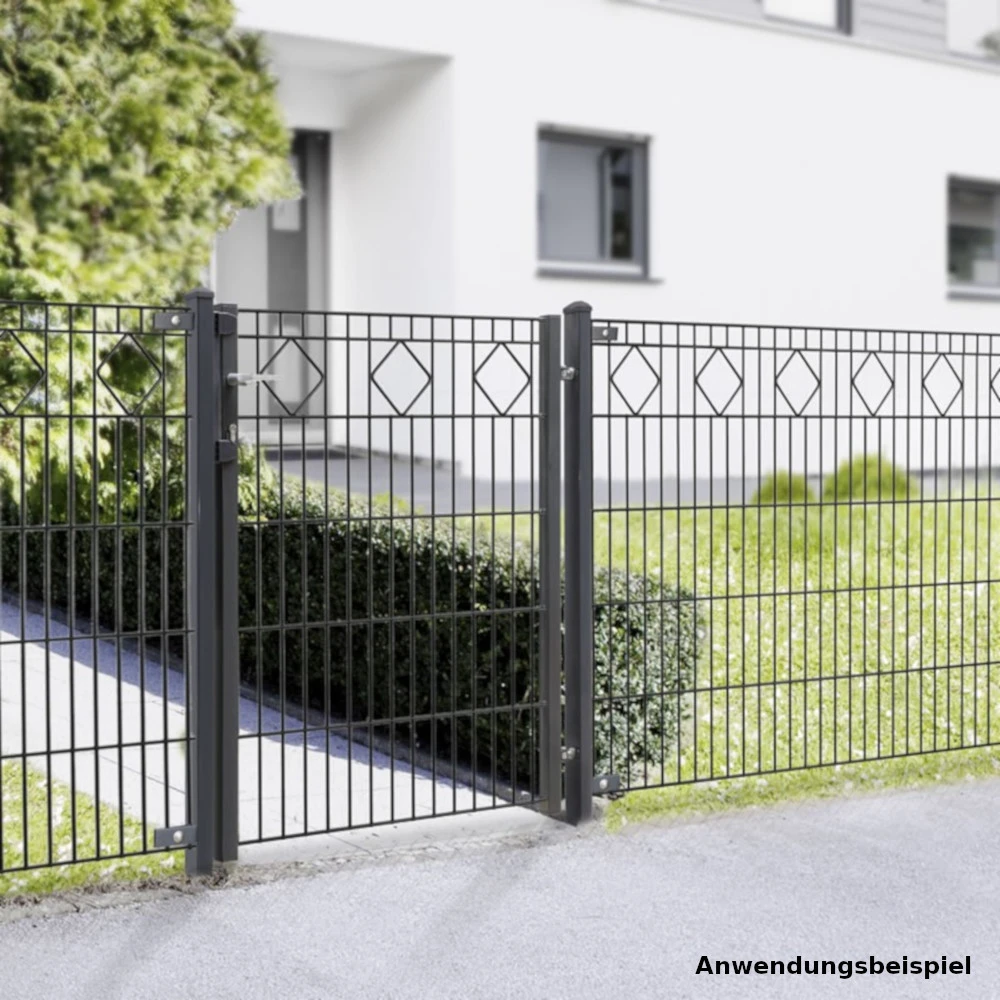 Zaunpaket Valencia Ca. 0,8 M X 14 M Anthrazit Verzinkt Pulverbeschichtet 2 Zaunpaket Valencia Ca. 0,8 M X 14 M Anthrazit Verzinkt Pulverbeschichtet – Bild 2