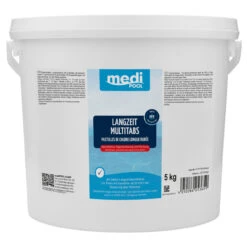 MediPool Langzeit Multi-Tabs 200g In 5kg Eimer Zur Poolreinigung