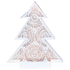 Windlicht Tree 26x8x31cm Weiß/kupfer Aus Metall