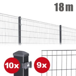 Zaunpaket Michl Ca. 1,0 M X 18 M Anthrazit Verzinkt Pulverbeschichtet