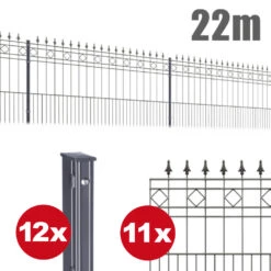 Zaunpaket RIMINI 22 M X 0,9 M In Anthrazit