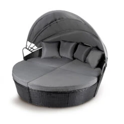 Loungebett Ibiza Ø 180 X 140 Cm Mit Sonnendach In Anthrazit