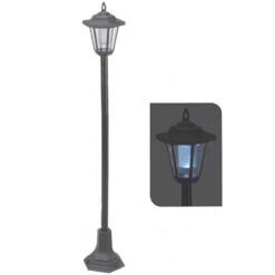 LED Solar Laterne 18 X 18 X 83 Cm Aus Schwarzem Kunststoff