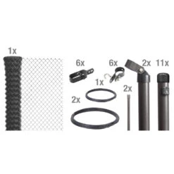 Maschendrahtzaun-Set Anthrazit 25 M X 100 Cm Zum Einbetonieren