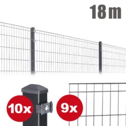 Zaunpaket Michl Ca. 0,8 M X 18 M Anthrazit Verzinkt Pulverbeschichtet