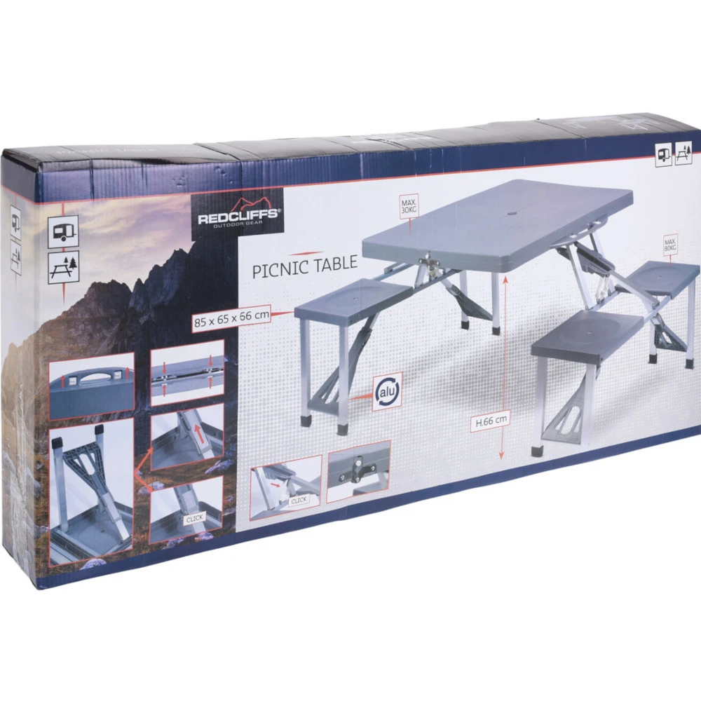 Camping Sitzgruppe Faltbar Aus Polypropylen In Grau 2 Camping Sitzgruppe Faltbar Aus Polypropylen In Grau – Bild 2