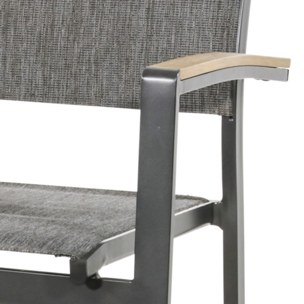 Stapelstuhl „Arezzo“ Mit Aluminiumgestell In Teakoptik 2 Stapelstuhl „Arezzo“ Mit Aluminiumgestell In Teakoptik – Bild 2