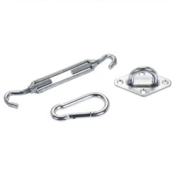 Aufhänge-Set 3-teilig Für Sonnensegel In Silber Aus Verzinktem Eisen