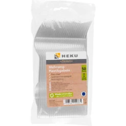 Mehrweg-Gabel 50 Stück Aus Transparentem Kunststoff 18,5 Cm Lang