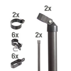 Wellengittertor-Anschluss-Set Für Maschendrahtzaun 100 Cm Anthrazit