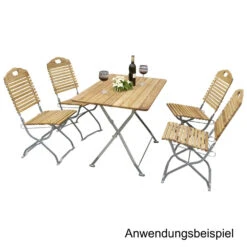 Gartensitzgruppe BAD TÖLZ 5-teilig Robinie Flachstahl Verzinkt Klappbar