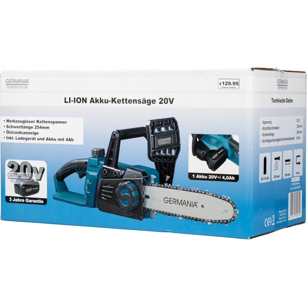 GERMANIA Plattform Akku Kettensäge 20 V 3 GERMANIA Plattform Akku Kettensäge 20 V – Bild 3