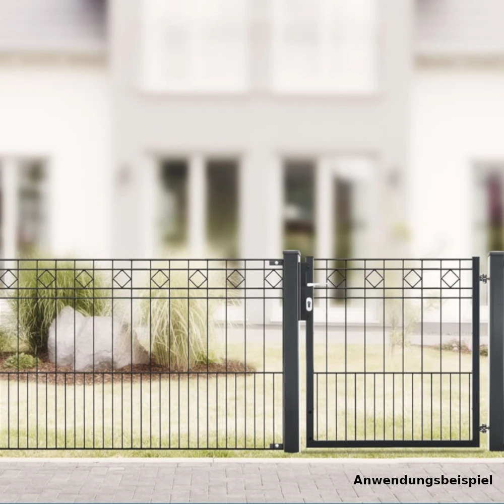 Zaunpaket Turin Ca. 0,8 M X 26 M Anthrazit Verzinkt Pulverbeschichtet 2 Zaunpaket Turin Ca. 0,8 M X 26 M Anthrazit Verzinkt Pulverbeschichtet – Bild 2