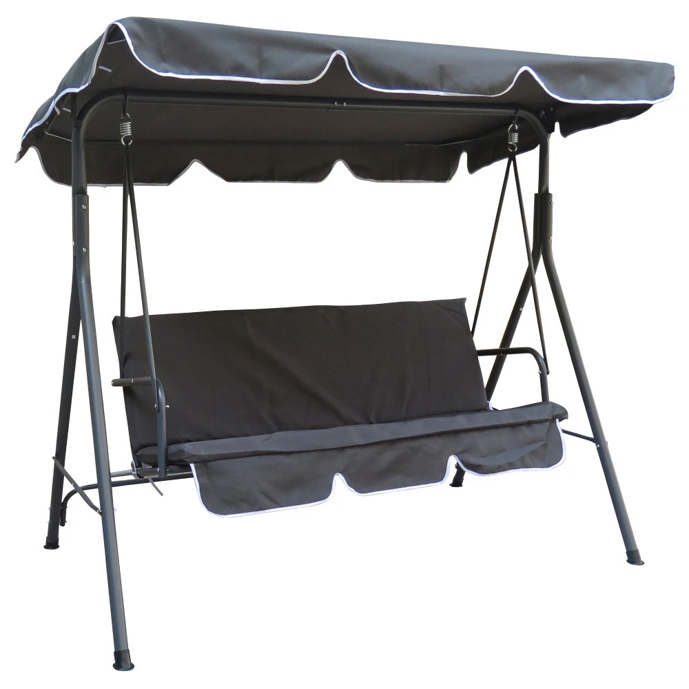 Hollywoodschaukel 3-Sitzer Mit Stahlgestell In Anthrazit 1 Hollywoodschaukel 3-Sitzer Mit Stahlgestell In Anthrazit
