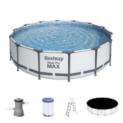 Bestway Steel Pro MAX Frame Pool Ø427x107 Cm Rund Komplett-Set 5-teilig