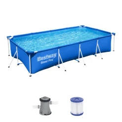 Bestway Steel Pro Frame Pool-Set Eckig Mit Filterpumpe