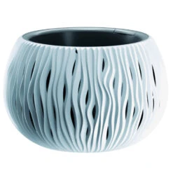 Prosperplast Blumentopf Sandy Bowl Ø 37 Cm In Weiß Mit Einsatz