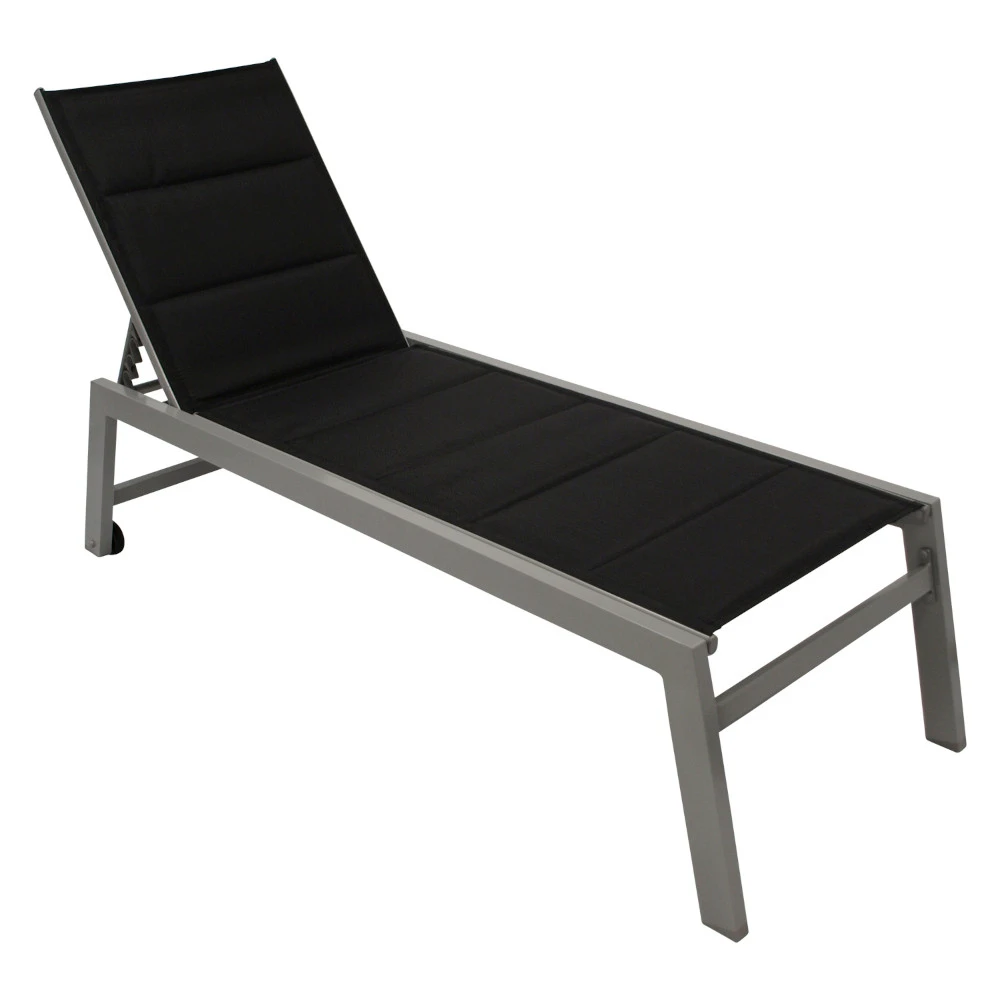 Gartenliege Aus Aluminium In Schwarz Mit Rollen 1 Gartenliege Aus Aluminium In Schwarz Mit Rollen