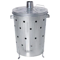 Feuertonne 75 Liter Aus Stahl Mit Deckel Und Luftlöcher