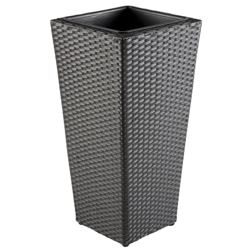 Blumentopf Kegelförmig 31 X 64 Cm In Grauer Rattanoptik Mit Einsatz 1 Blumentopf Kegelförmig 31 X 64 Cm In Grauer Rattanoptik Mit Einsatz