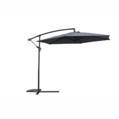 Ampelschirm Ø 3 M, Grau, UV-Schutzfaktor 50+, Mit Ständer